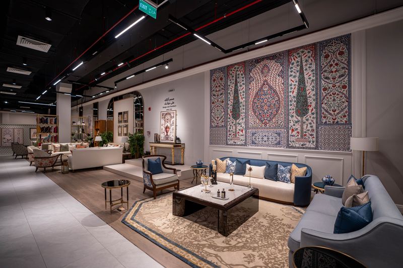 Living room in a furniture showroom