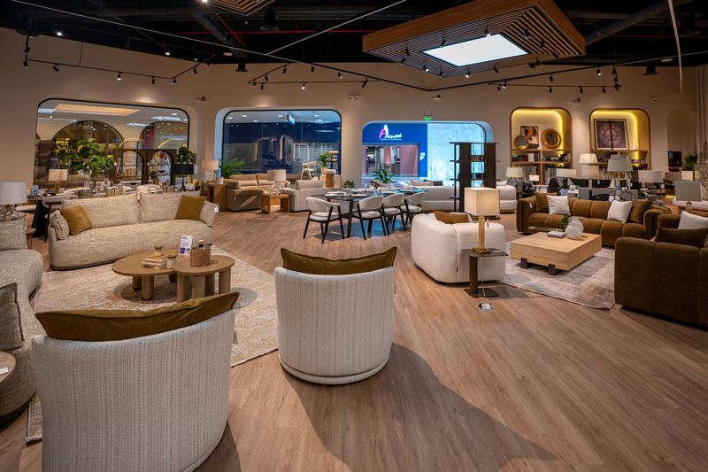 Living room in a furniture showroom