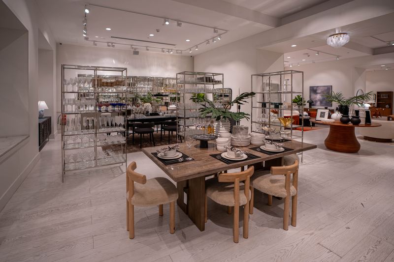 Dining room in a furniture showroom