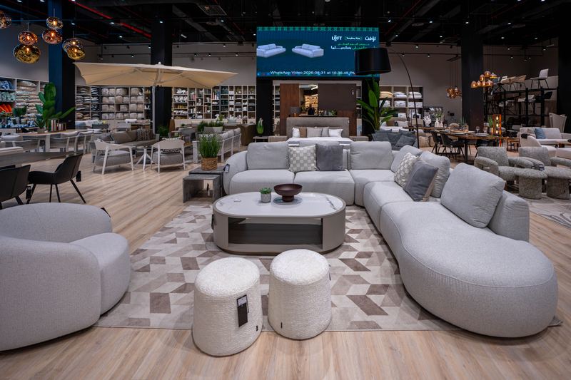 Living room in a furniture showroom