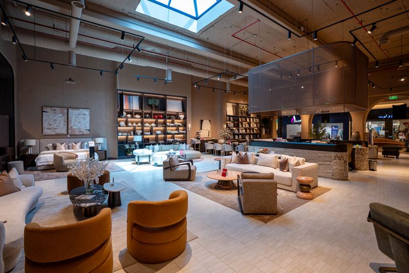 Living room in a furniture showroom