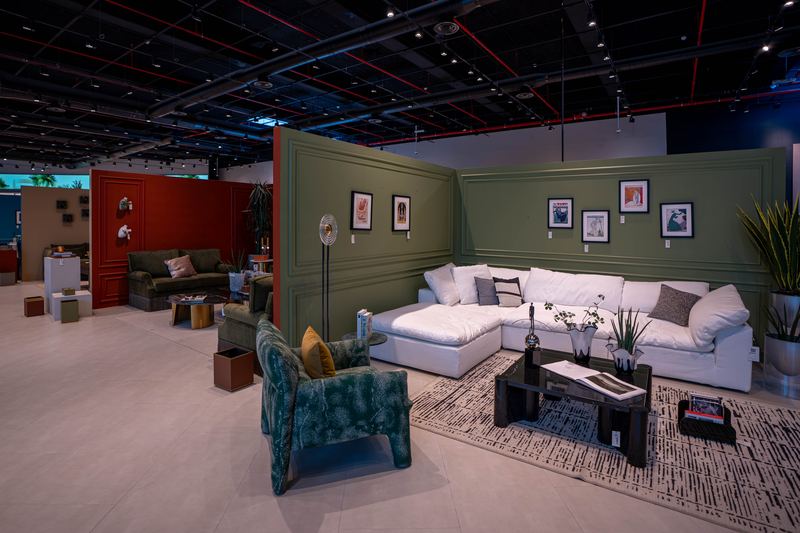 Living room in a furniture showroom