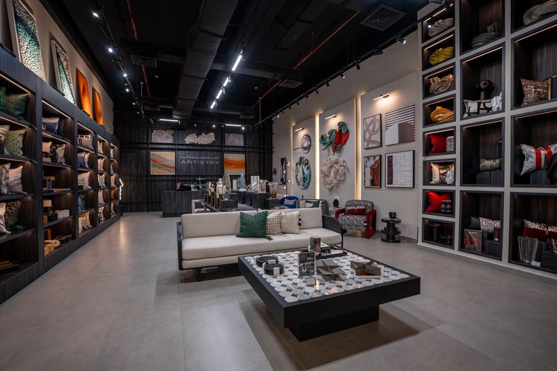 Living room in a furniture showroom