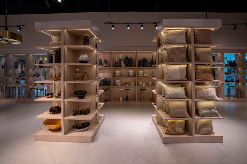 Home décor in a furniture showroom